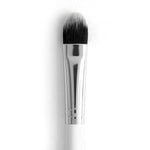 ColourPop Medium Shader Brush applies and blends eyeshadow with a rounded, dense synthetic head, chrome ferrule, and glossy white handle, shown in close-up on a clean white background.