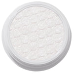 ColourPop Super Shock Shadow Tassel, a shimmering icy white cream-to-powder eyeshadow catching light across its quilt-textured pan inside a white round pot, shown in a crisp studio close-up on a white background.