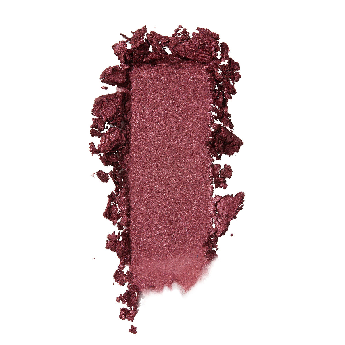 ColourPop Drift Super Shock Shadow swatch, a metallic cranberry-burgundy eyeshadow, smeared in a rectangular stroke with crumbled edges on a white background to showcase its shimmery, high-pigment finish.